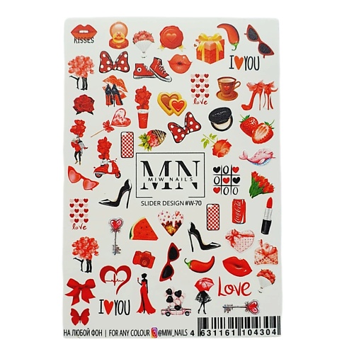 

MIW NAILS Слайдер дизайн для ногтей любовь, Слайдер дизайн для ногтей любовь