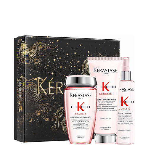 Подарки для неё KERASTASE Набор Genesis: Шампунь + Кондиционер + Термозащитный спрей