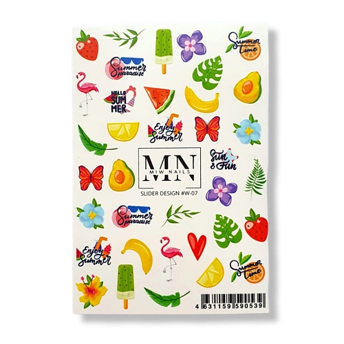 

MIW NAILS Слайдер дизайн для маникюра лето, Слайдер дизайн для маникюра лето