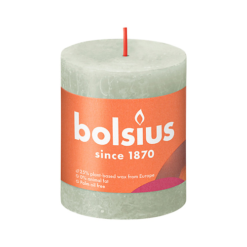 Свеча ароматическая BOLSIUS Свеча рустик Shine туманный зеленый