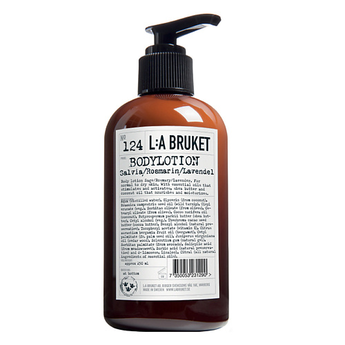 

LA BRUKET Лосьон для тела № 124 SALVIA/ROSMARIN/LAVENDEL-SAGE/ROSEMARY/LAVANDE body lotion, Лосьон для тела № 124 SALVIA/ROSMARIN/LAVENDEL-SAGE/ROSEMARY/LAVANDE body lotion