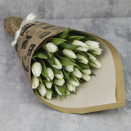 

FLORPRO Букет из 25 тюльпанов «Белые тюльпаны в крафте», Букет из 25 тюльпанов «Белые тюльпаны в крафте»