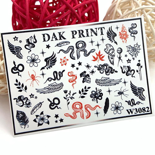 

DAK PRINT Слайдер-дизайн для ногтей W3082, Слайдер-дизайн для ногтей W3082