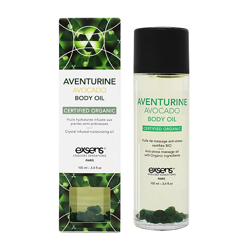 

EXSENS Органическое массажное масло с камнями Aventurine Avocado 100, Органическое массажное масло с камнями Aventurine Avocado