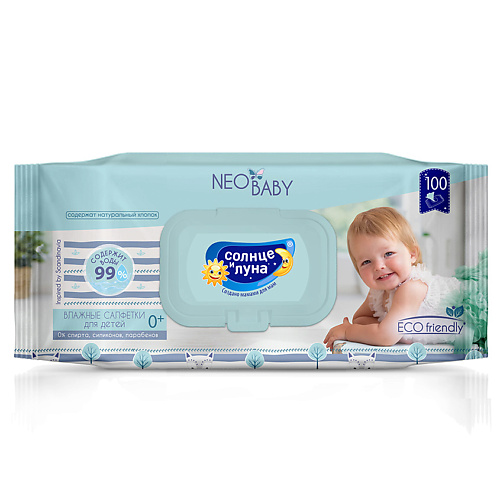 Уход за телом СОЛНЦЕ И ЛУНА НЕЖНОЕ ПРИКОСНОВЕНИЕ Влажные салфетки детские 0+ big-pack с крышкой 100.0