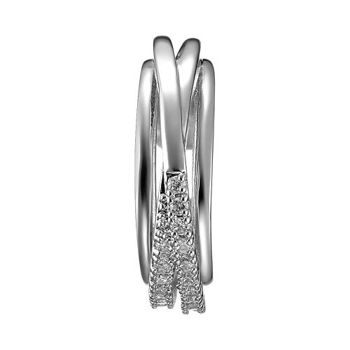 

UVI JEWELLERY Серебристый кафф в виде переплетения дорожек прозрачных кристаллов, Серебристый кафф в виде переплетения дорожек прозрачных кристаллов
