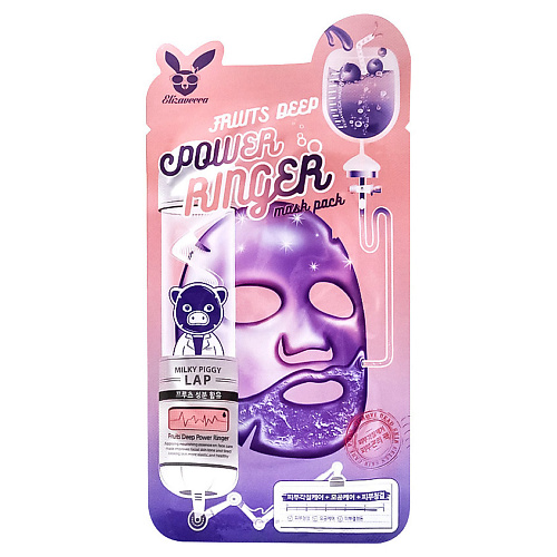 

ELIZAVECCA Маска для лица успокаивающая тканевая с фруктовыми экстрактами Power Ringer Mask Pack Fruits Deep, Маска для лица успокаивающая тканевая с фруктовыми экстрактами Power Ringer Mask Pack Fruits Deep