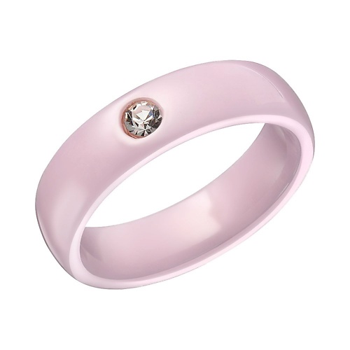 

UVI JEWELLERY Кольцо из розовой керамики с прозрачным кристаллом, Кольцо из розовой керамики с прозрачным кристаллом