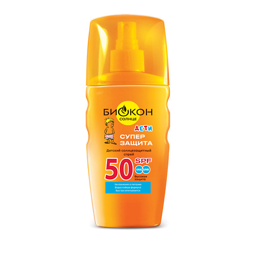 

БИОКОН Детский солнцезащитный спрей SPF 50 160, Детский солнцезащитный спрей SPF 50