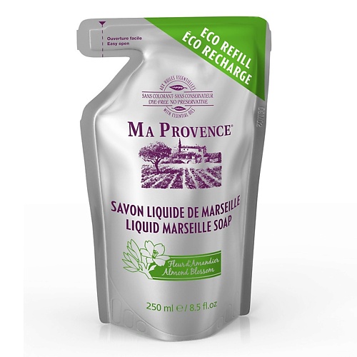 

MA PROVENCE Жидкое мыло Марсельское цветок Миндаля сменный наполнитель 250, Жидкое мыло Марсельское цветок Миндаля сменный наполнитель