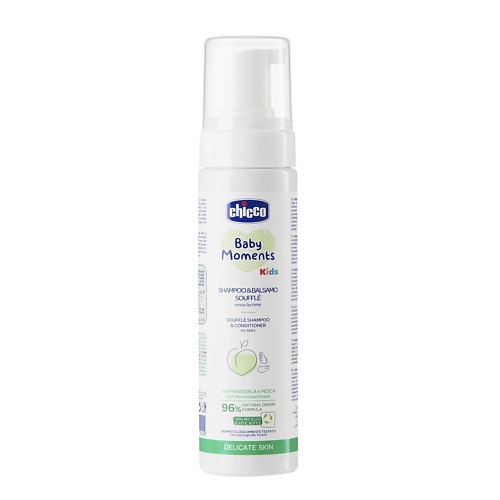 фото Chicco детский шампунь-мусс и кондиционер 2 в 1 baby moments 150.0