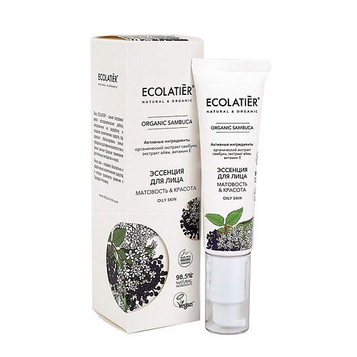 

ECOLATIER Эссенция для лица ORGANIC SAMBUCA 30.0, Эссенция для лица ORGANIC SAMBUCA