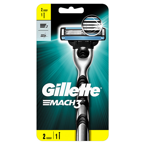

GILLETTE Бритва с 2 сменными кассетами Mach3, Бритва с 2 сменными кассетами Mach3