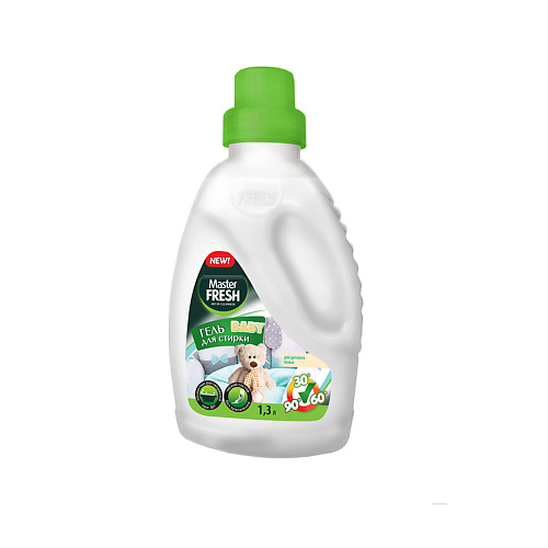 

MASTER FRESH Гель для стирки детского белья Baby, без красителей 1300, Гель для стирки детского белья Baby, без красителей