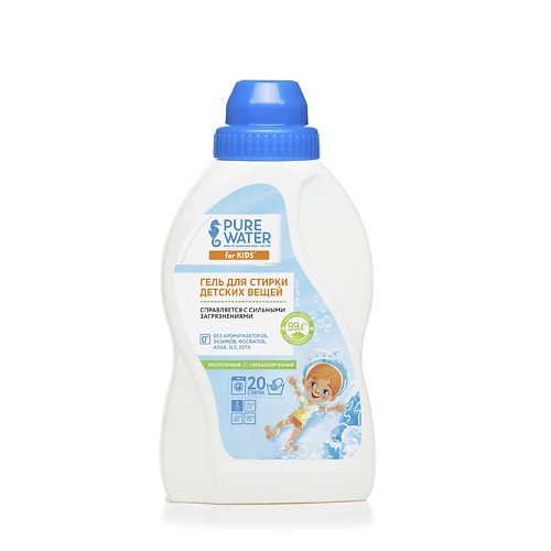 

PURE WATER Гель для стирки детских вещей 480.0, Гель для стирки детских вещей