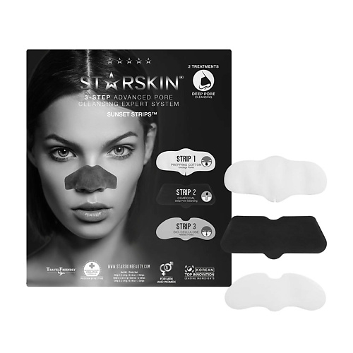 

STARSKIN Маска для носа для избавления от черных точек трехэтапная, Маска для носа для избавления от черных точек трехэтапная