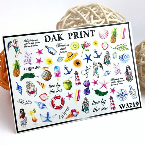 

DAK PRINT Слайдер-дизайн для ногтей W3219, Слайдер-дизайн для ногтей W3219