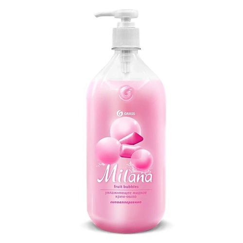 

GRASS Жидкое крем-мыло "Milana" fruit bubbles с дозатором 1000.0, Жидкое крем-мыло "Milana" fruit bubbles с дозатором