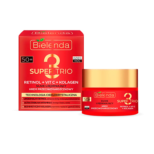 

BIELENDA SUPER TRIO RETINOL + VIT C + KOLAGEN Сильно-укрепляющий крем 50+ 50.0, SUPER TRIO RETINOL + VIT C + KOLAGEN Сильно-укрепляющий крем 50+