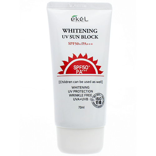 

EKEL Крем солнцезащитный Осветляющий Whitening UV Sun Block SPF 50+ PA+++ 70.0, Крем солнцезащитный Осветляющий Whitening UV Sun Block SPF 50+ PA+++