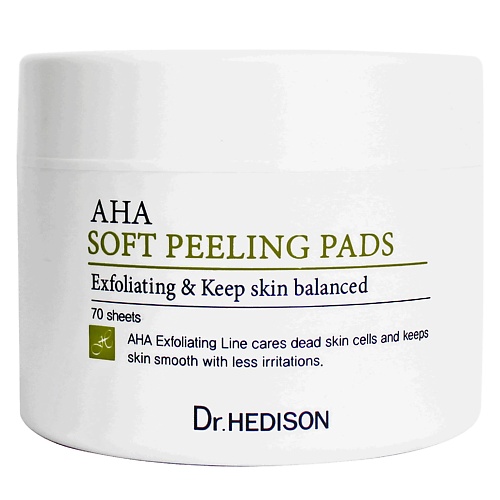 

DR. HEDISON Салфетки для лица AHA Soft Peeling Pad 70.0, Салфетки для лица AHA Soft Peeling Pad