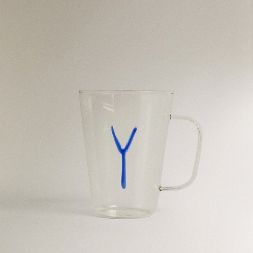 

ZARA HOME Боросиликатная кружка с буквой Y, Боросиликатная кружка с буквой Y