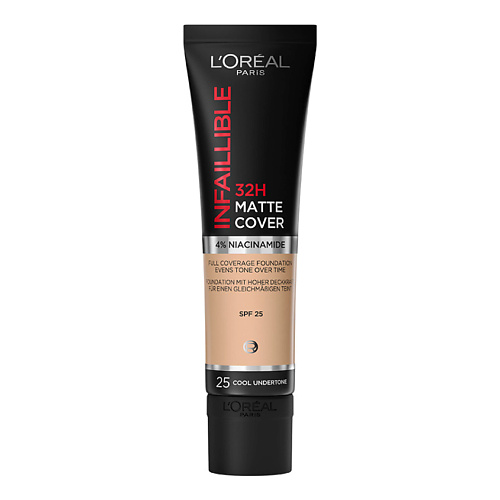 L'ORÉAL PARIS Ультраматирующий стойкий тональный крем 32ч Матовое Покрытие Infailible Matte Cover