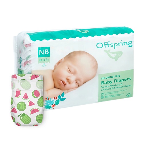  OFFSPRING Подгузники, NB 2-4 кг Арбузы 56.0