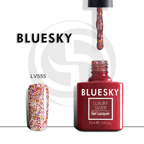 

BLUESKY Гель-лак Luxury Silver LV555, Гель-лак Luxury Silver LV555