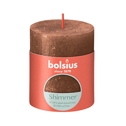 Свеча ароматическая BOLSIUS Свеча рустик Shimmer медь