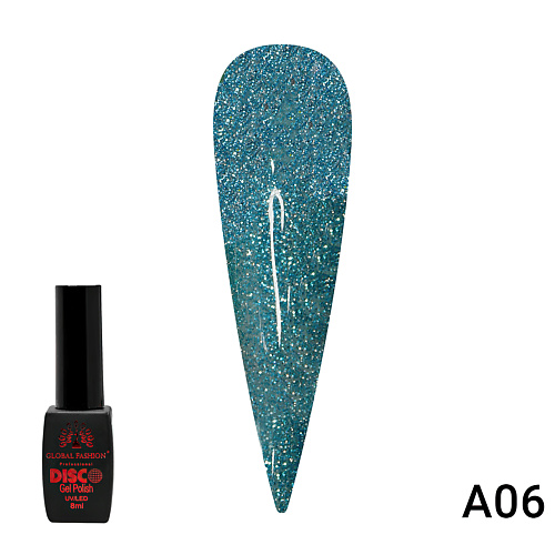 Для ногтей GLOBAL FASHION Гель лак Disco Gel Polish светоотражающий A06