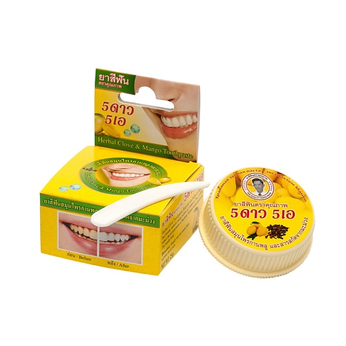

5 STAR COSMETIC Травяная зубная паста с экстрактом Манго 25, Травяная зубная паста с экстрактом Манго