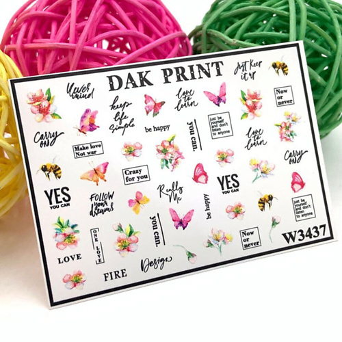 

DAK PRINT Слайдер-дизайн для ногтей W3437, Слайдер-дизайн для ногтей W3437