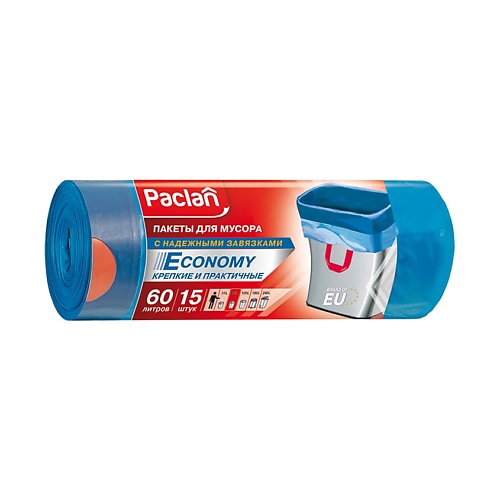 

PACLAN ЭКОНОМ Мешки для мусора, с тесьмой, 60л 15, ЭКОНОМ Мешки для мусора, с тесьмой, 60л