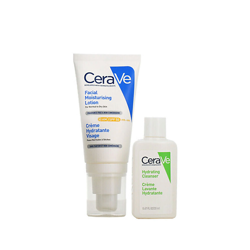 Подарки для неё CERAVE Увлажняющий набор для нормальной и сухой кожи SPF 50