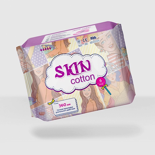 

SKIN COTTON Прокладки при обильных выделениях 6.0, Прокладки при обильных выделениях