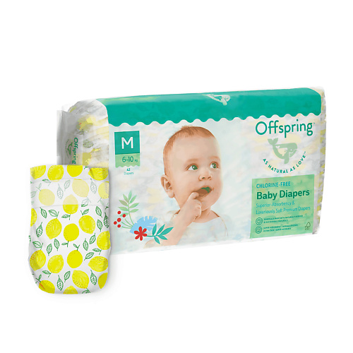 

OFFSPRING Подгузники, M 6-10 кг Лимоны 42.0, Подгузники, M 6-10 кг Лимоны