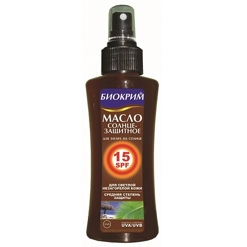 

БИОКРИМ Масло солнцезащитное SPF 15 150.0, Масло солнцезащитное SPF 15