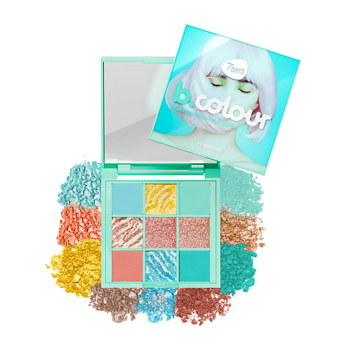 7DAYS Палетка теней для век BCOLOUR 9 цветов матовые с блестками нюд 491₽
