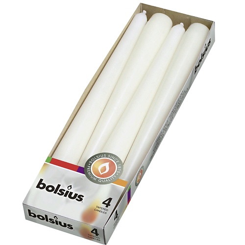

BOLSIUS Свечи конусные Bolsius Classic белые, Свечи конусные Bolsius Classic белые