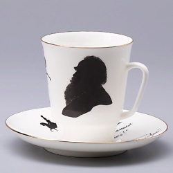 Чашка с блюдцем кофейная "Русские писатели. Толстой"