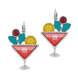 Серьги Cocktail, с цветной смолой и нефритовыми бусинами