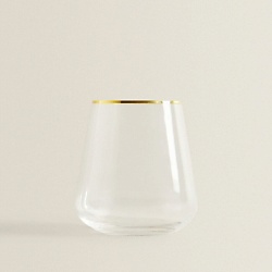 Хрустальный стакан Bohemia с золотой каймой