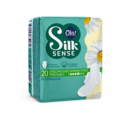 Silk Sense CLASSIC WINGS SINGLES Прокладки женские толстые Нормал Плюс, аромат Ромашка