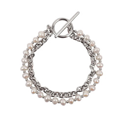 Браслет женский с жемчугом бижутерия