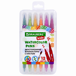 Фломастеры двусторонние с кистью KIDS