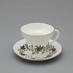 Чашка с блюдцем "Тонкие веточки"
