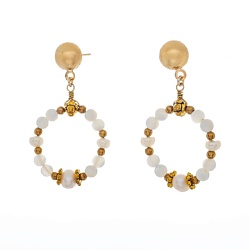 Серьги, Splendore, с жемчугом, перламутром и гематитом