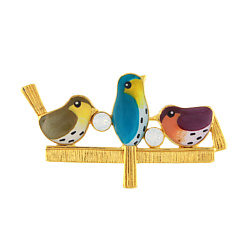 Брошь Pia-pia, с цветной смолой и стразами