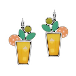 Серьги Cocktail, с цветной смолой и стеклянными бусинами